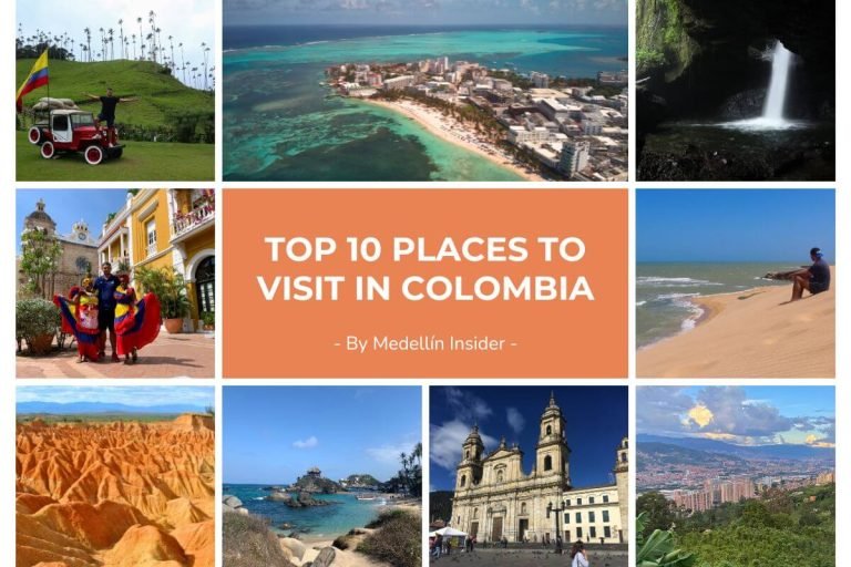 Top 10 places to visit in Colombia collage – Medellin Insider blog header