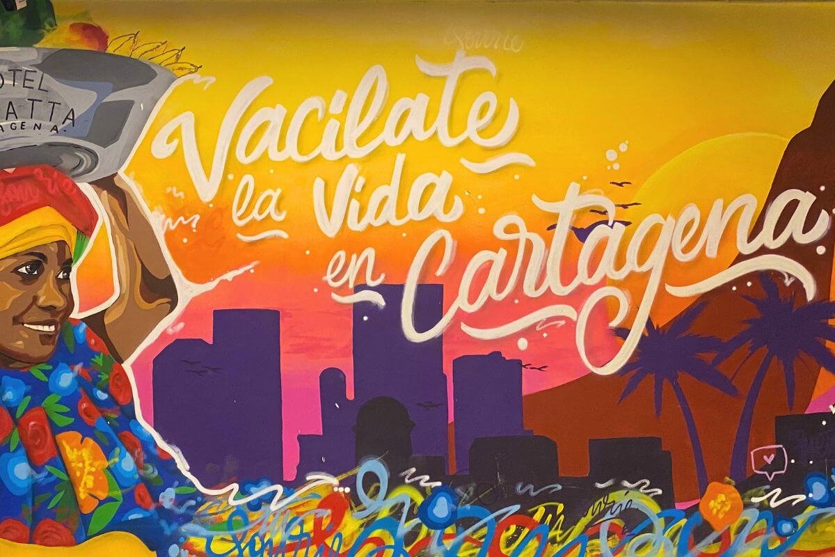 Colorful mural in Getsemani Cartagena – things to do in Cartagena